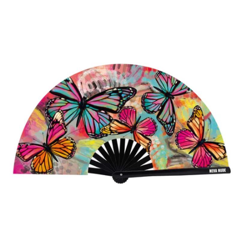 Flutter By Butterfly Blacklight Folding Fan Neva Nude